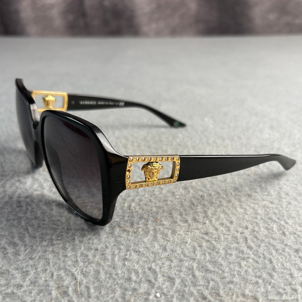 Versace 4212-B Medusa Crystal Sunglasses Black Gold Butterfly 57-16-135